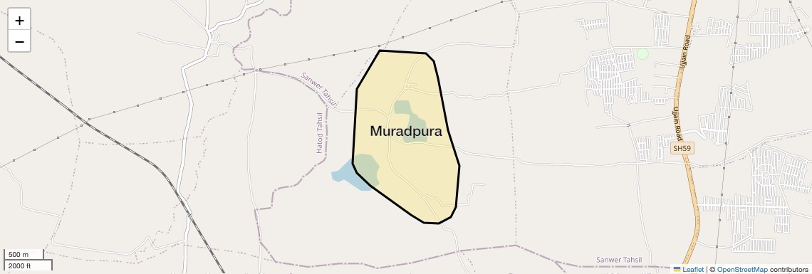 Location Map of Muradpura, Indore
