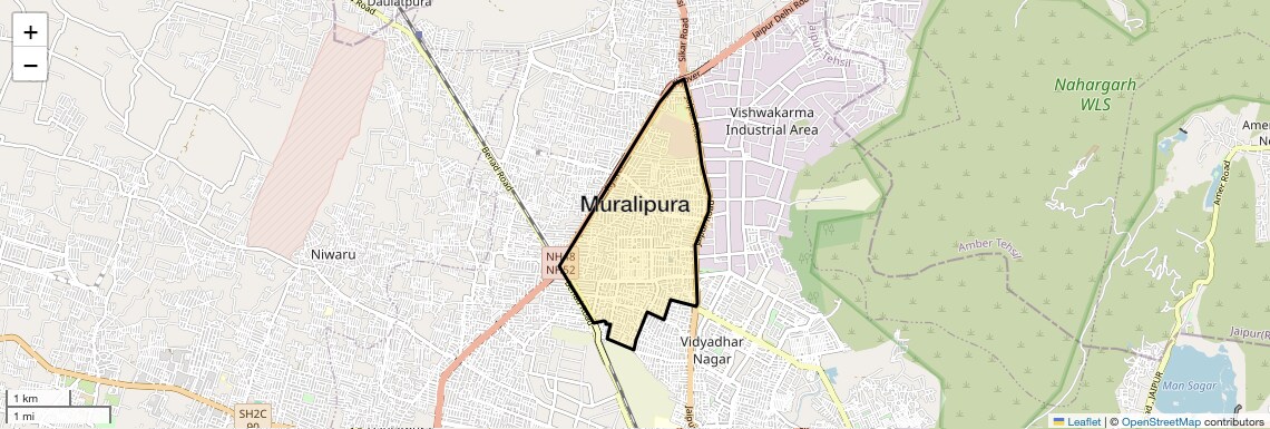 Location Map of Muralipura, Jaipur