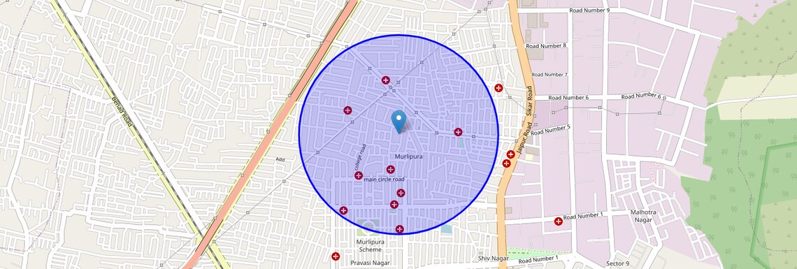 Location Map of Muralipura, Jaipur