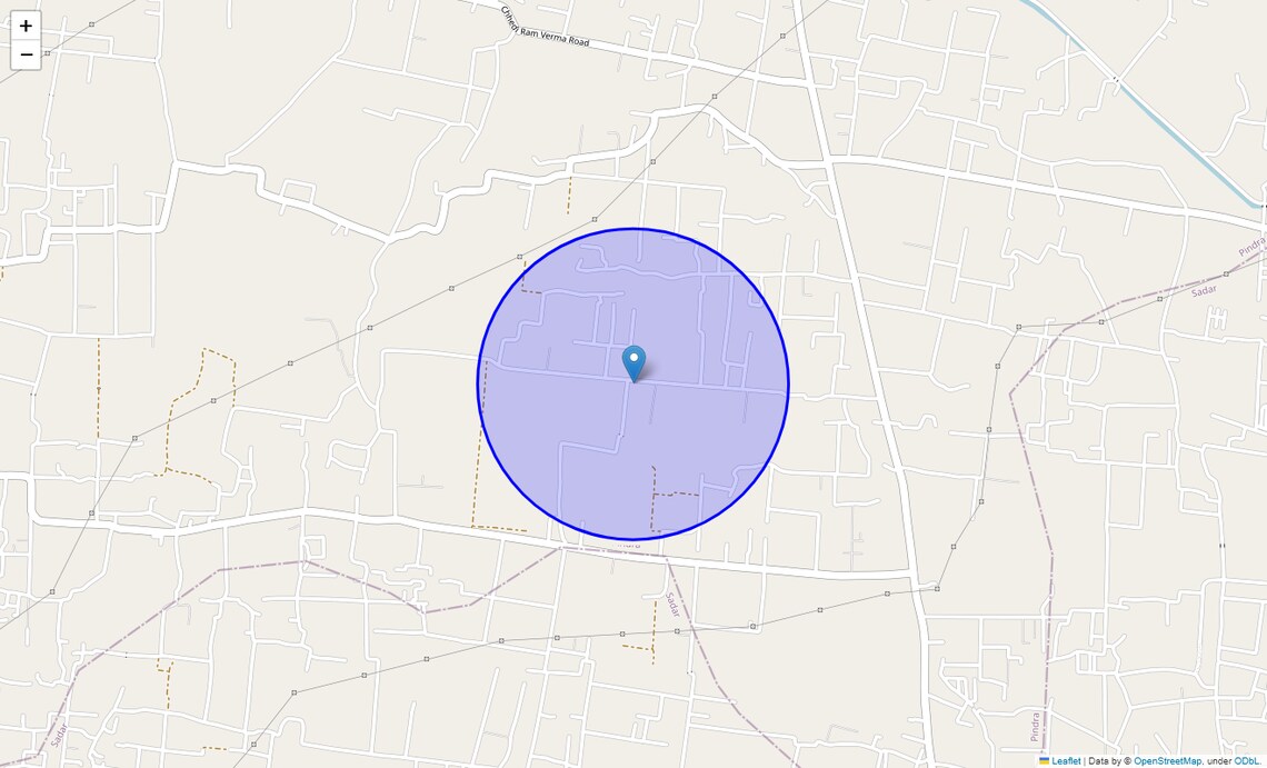 Location Map of Murdaha, Varanasi