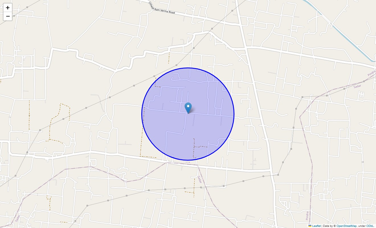 Location Map of Murdaha, Varanasi