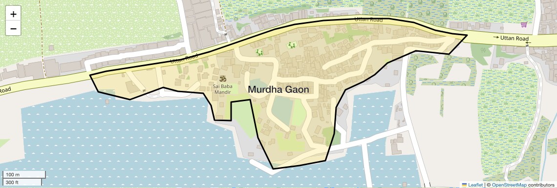 Location Map of Murdha Gaon, Thane