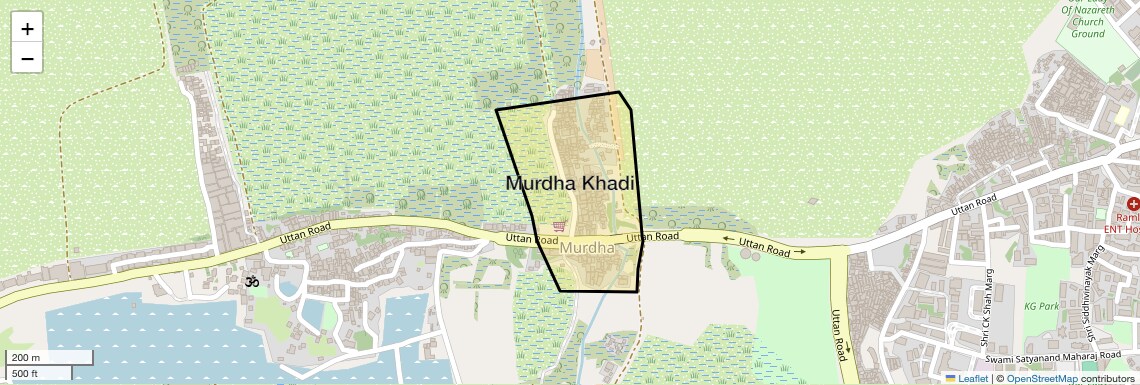 Location Map of Murdha Khadi, Thane