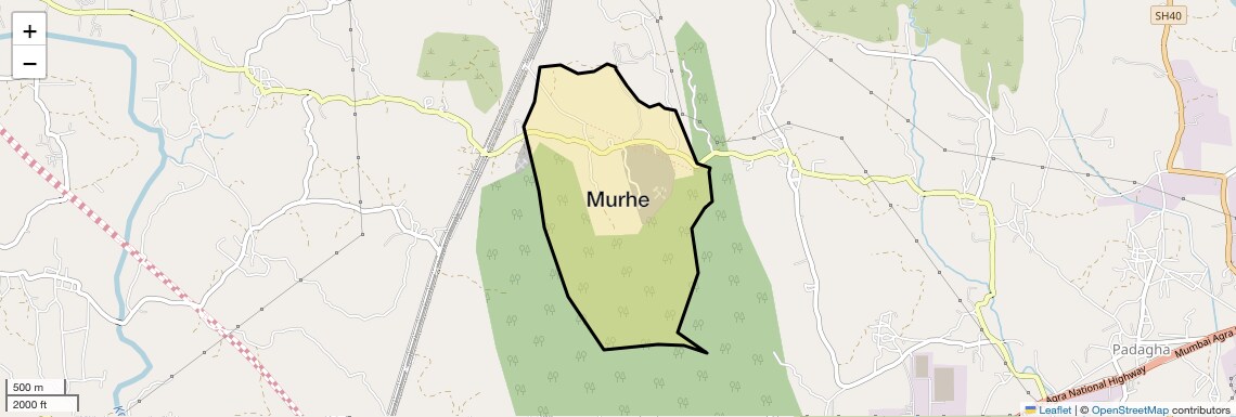 Location Map of Murhe, Thane