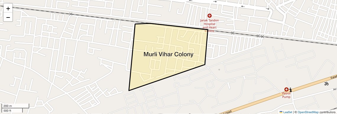 Location Map of Murli Vihar Colony, Agra
