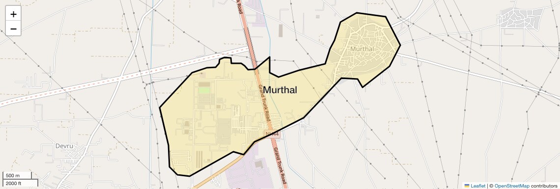 Location Map of Murthal, Sonipat