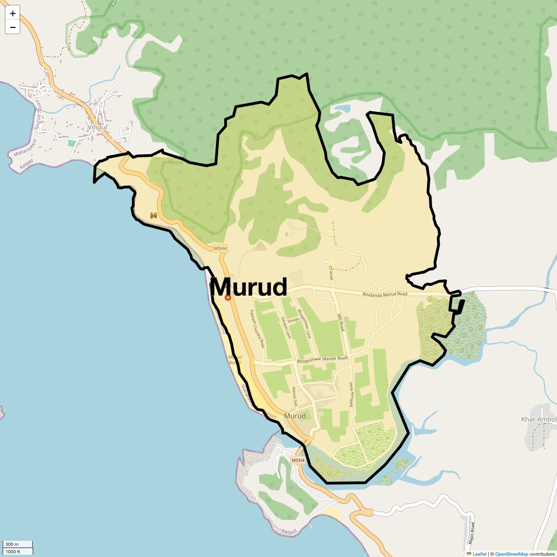 Location Map of Murud, Navi Mumbai