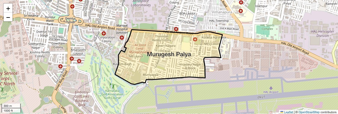 Murugesh Palya Map