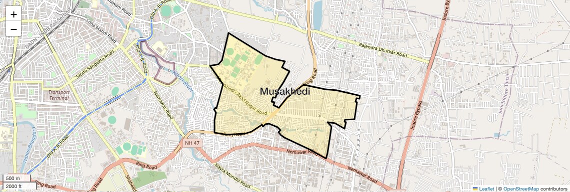 Location Map of Musakhedi, Indore
