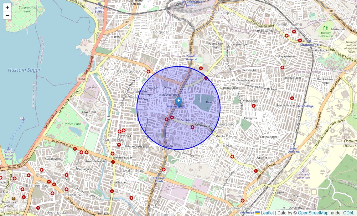 Location Map of Mushirabad, Hyderabad