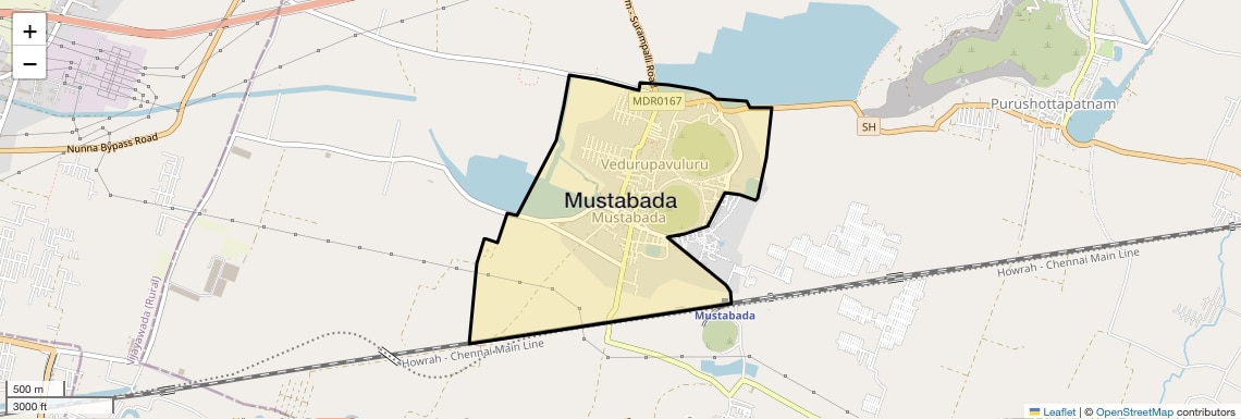 Location Map of Mustabada, Vijayawada