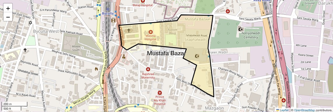 Location Map of Mustafa Bazar, Mumbai