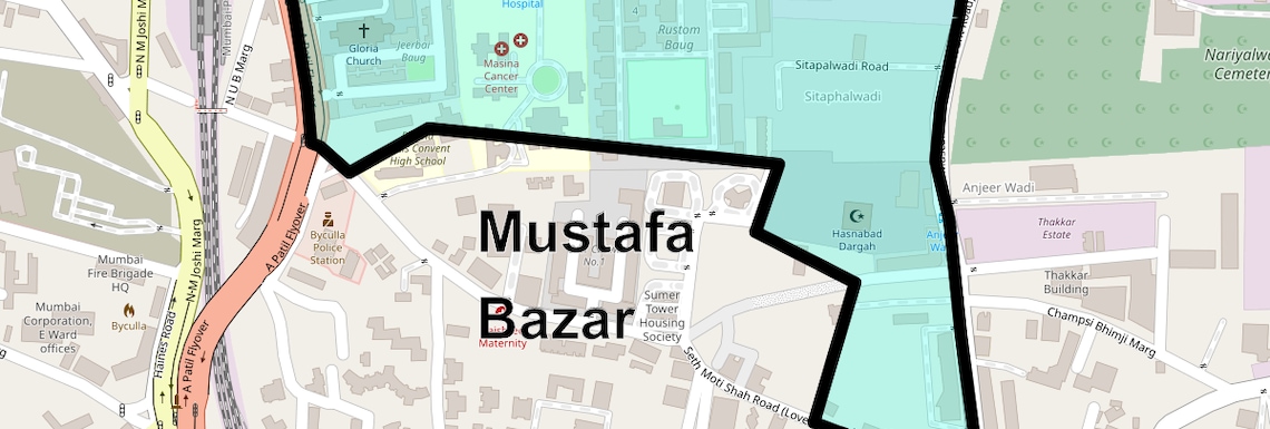 Location Map of Mustafa Bazar, Mumbai