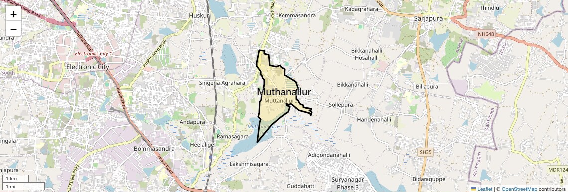 Location Map of Muthanallur, Bangalore