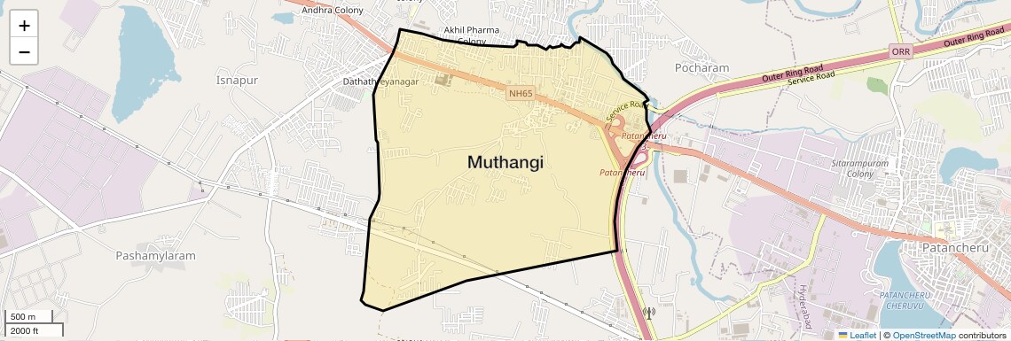 Location Map of Muthangi, Hyderabad