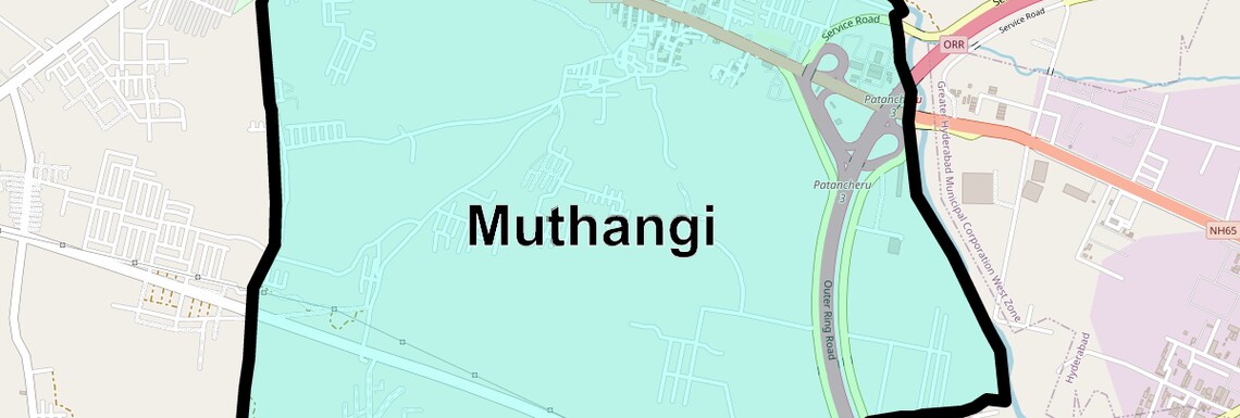 Location Map of Muthangi, Hyderabad