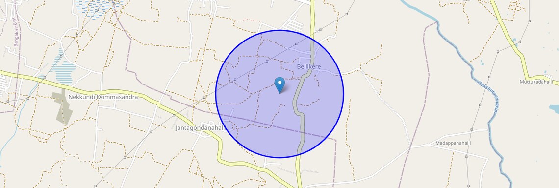 Location Map of Muthusandra, Bangalore