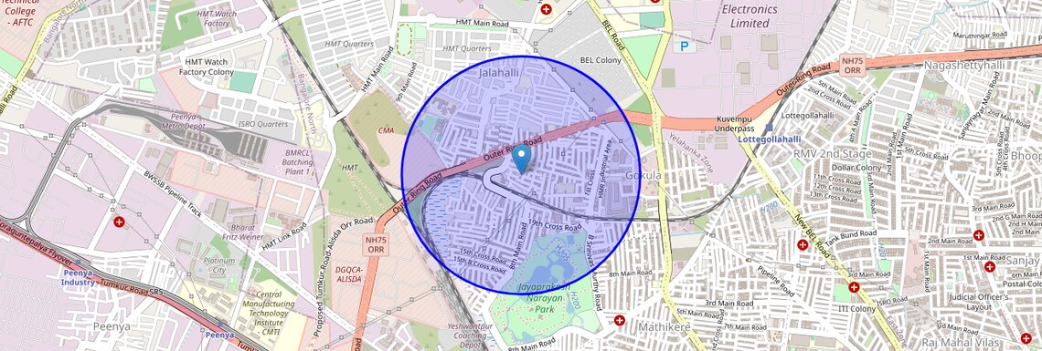 Location Map of Muthyala Nagar, Bangalore