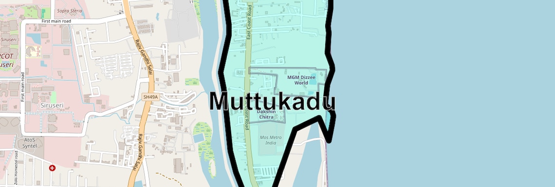 Location Map of Muttukadu, Chennai