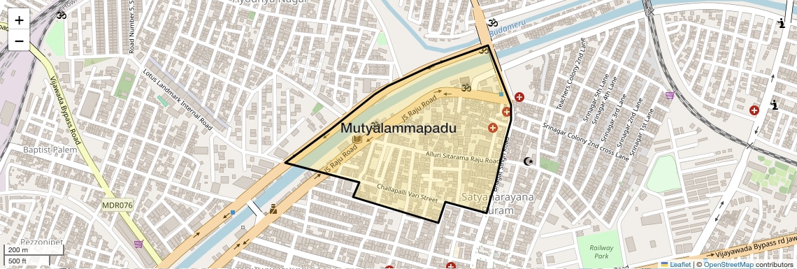 Location Map of Mutyalammapadu, Vijayawada