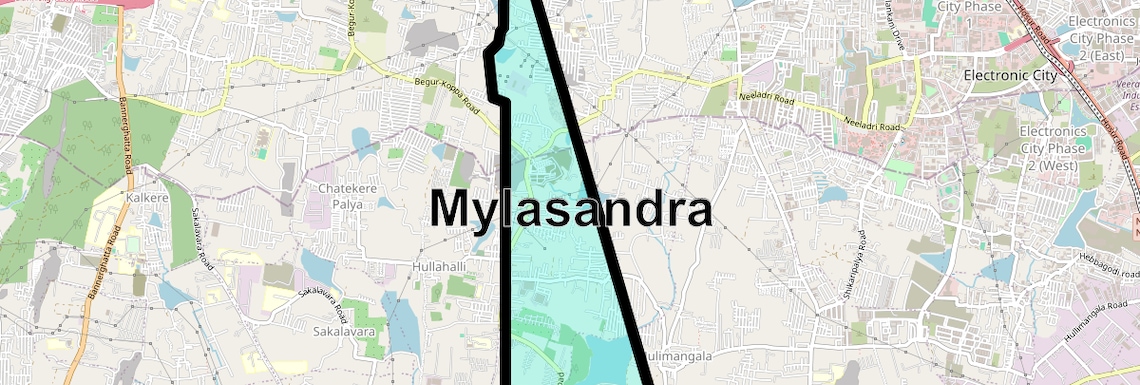 Location Map of Mylasandra, Bangalore