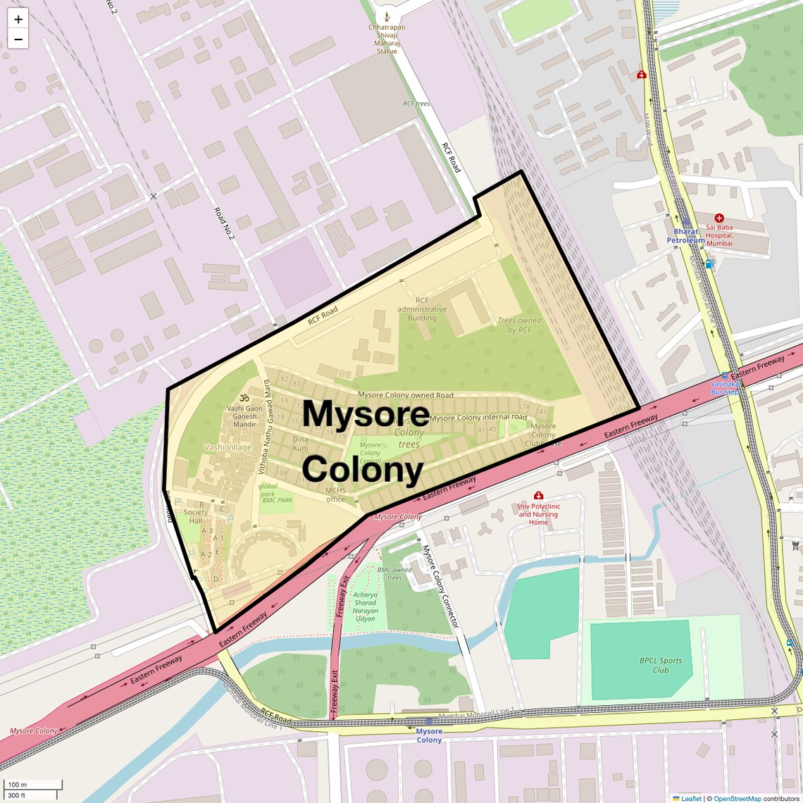 Location Map of Mysore Colony, Mumbai
