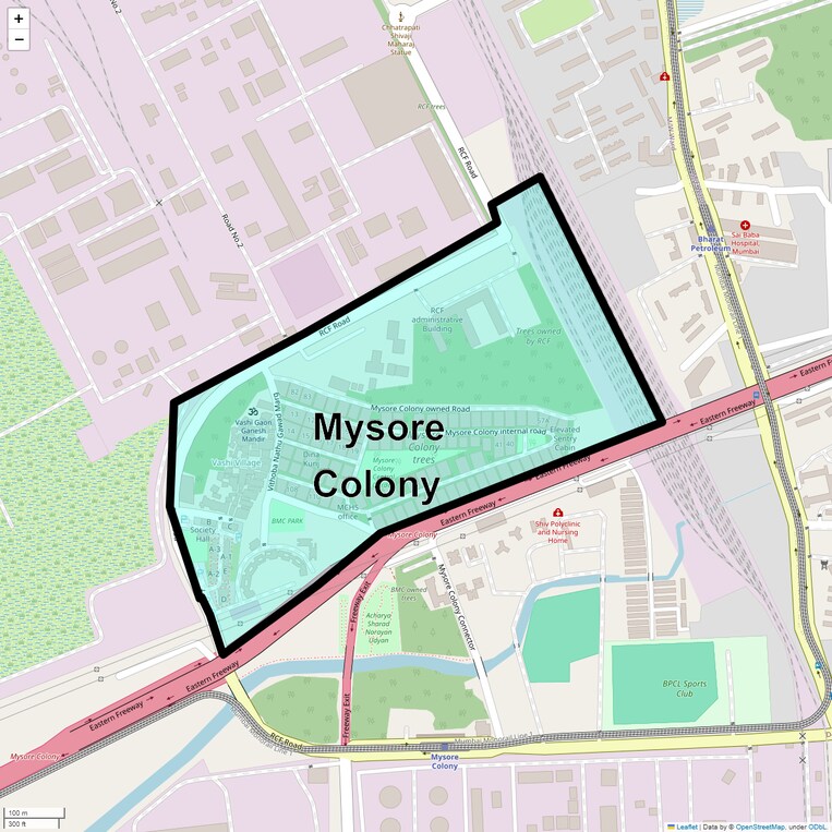 Location Map of Mysore Colony