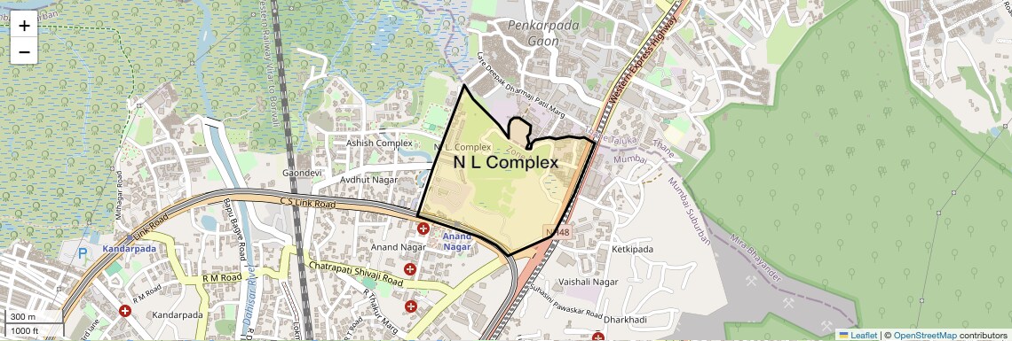 Location Map of N L Complex, Mumbai