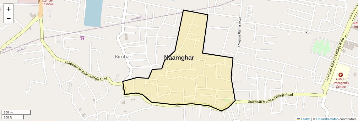 Location Map of Naamghar, Guwahati