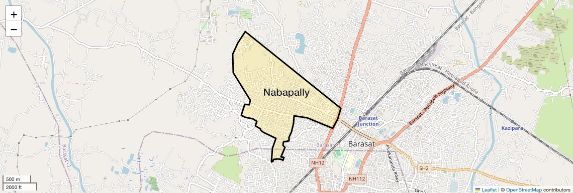 Location Map of Nabapally, Kolkata