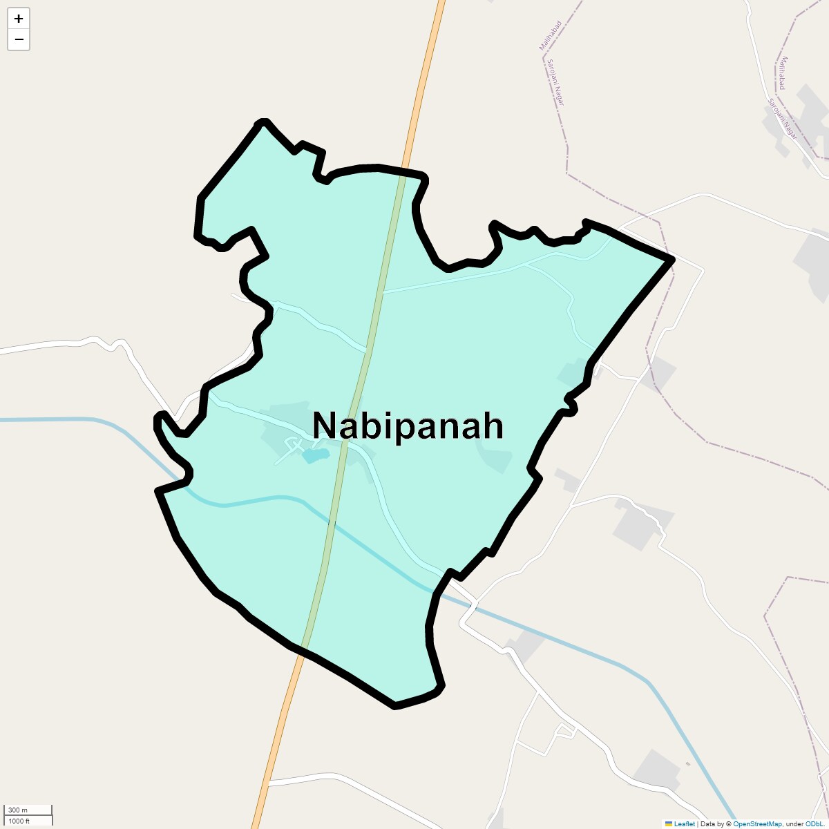 Location Map of Nabipanah, Lucknow