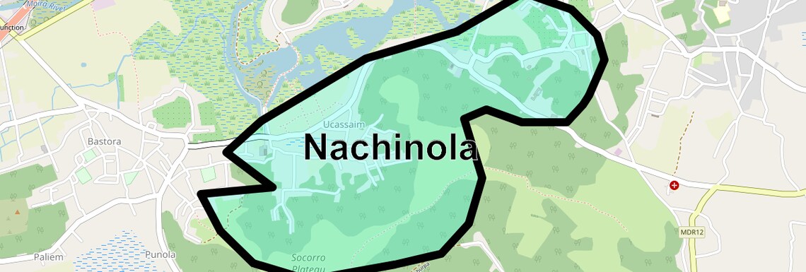 Location Map of Nachinola, Goa