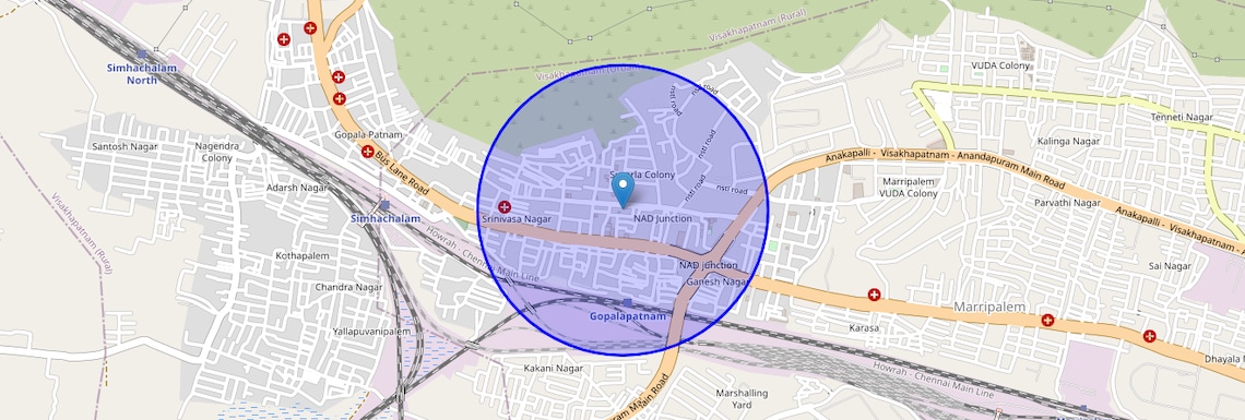 Location Map of Nad Junction, Vizag