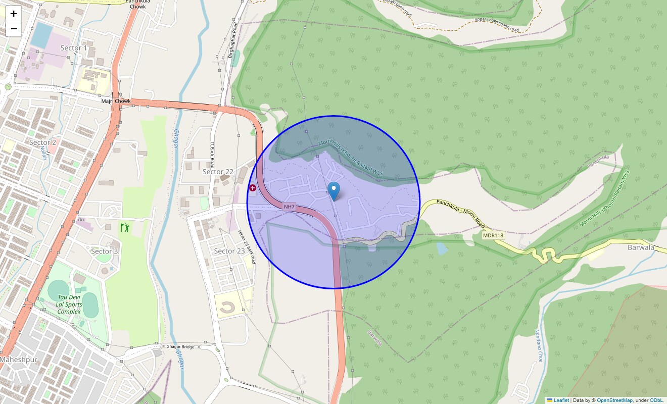 Location Map of Nada Sahib, Chandigarh