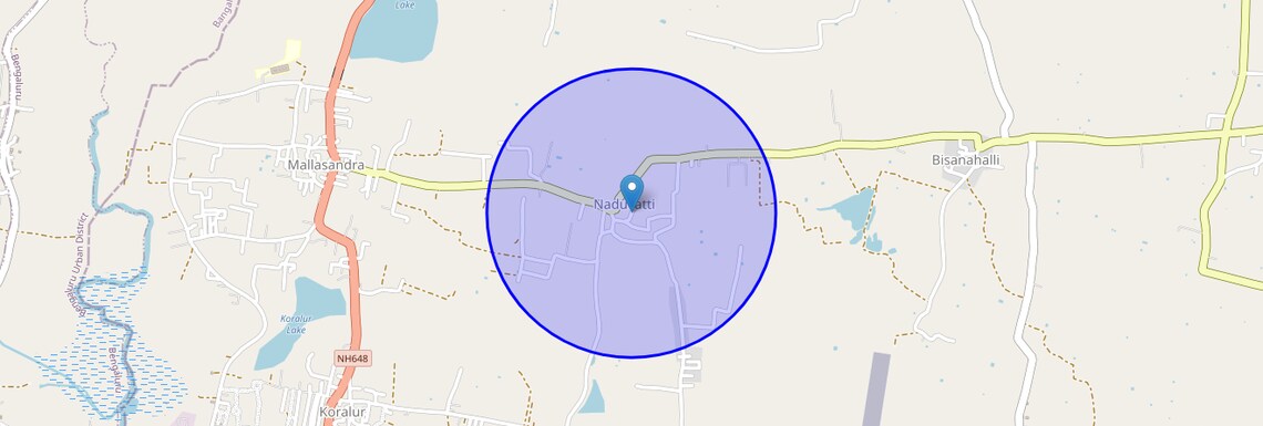 Location Map of Nadavathi, Bangalore