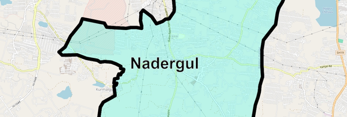 Location Map of Nadergul, Hyderabad