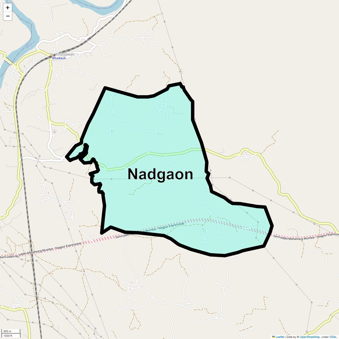 Location Map of Nadgaon, Thane