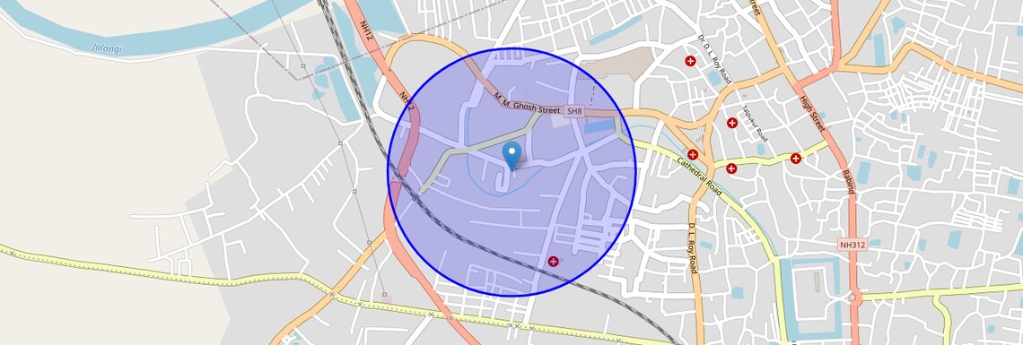 Location Map of Nadia, Kolkata