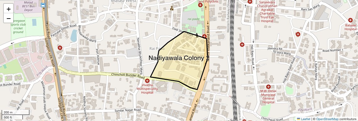 Location Map of Nadiyawala Colony 2, Mumbai
