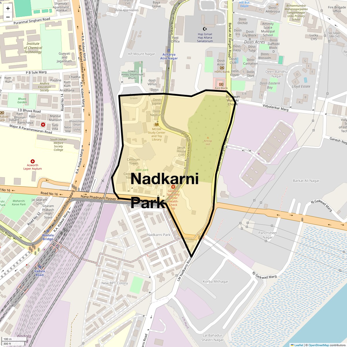 Location Map of Nadkarni Park, Mumbai