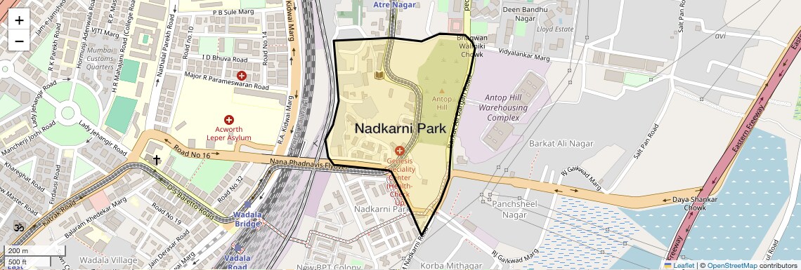 Location Map of Nadkarni Park, Mumbai