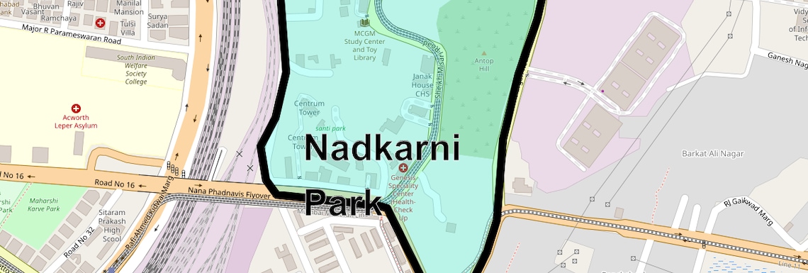 Location Map of Nadkarni Park, Mumbai