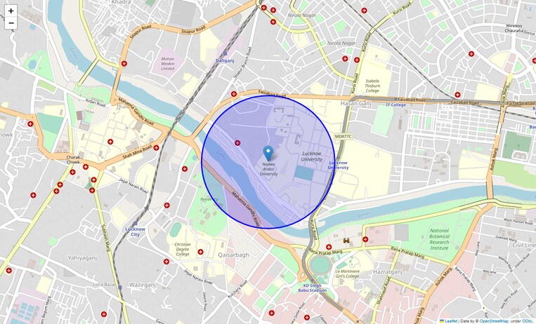 Location Map of Nadwa Mosque