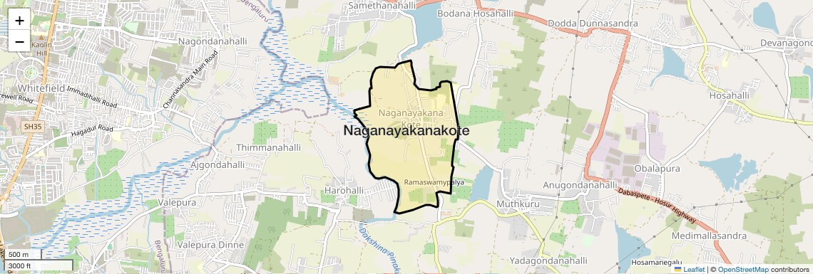 Location Map of Naganayakanakote, Bangalore