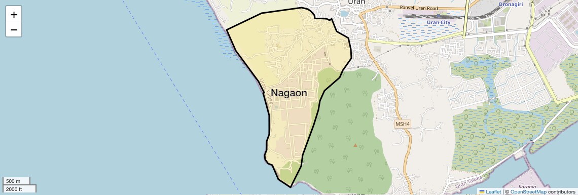 Location Map of Nagaon, Navi Mumbai