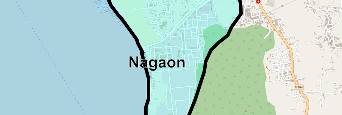 Location Map of Nagaon, Navi Mumbai