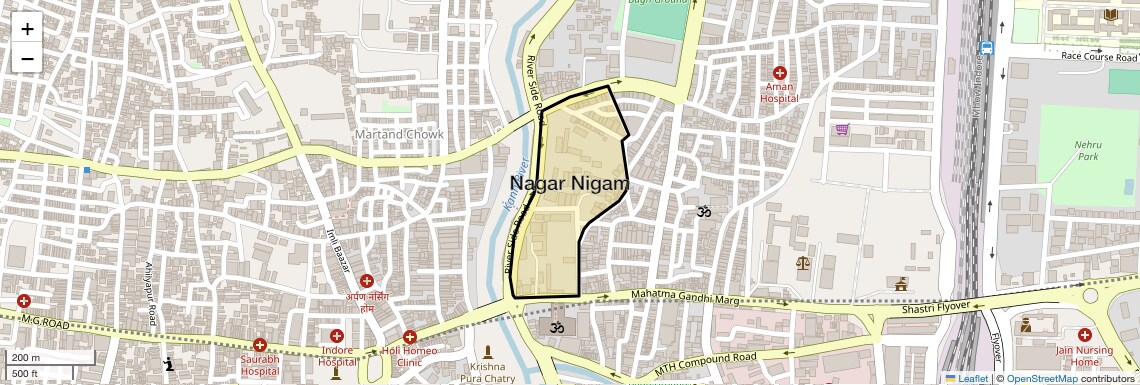 Location Map of Nagar Nigam, Indore
