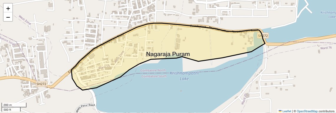 Location Map of Nagaraja Puram, Coimbatore