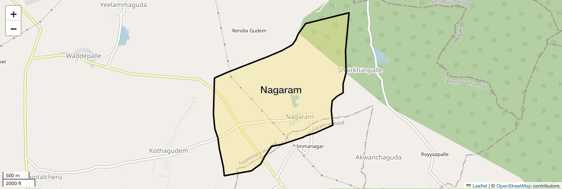 Location Map of Nagaram, Hyderabad