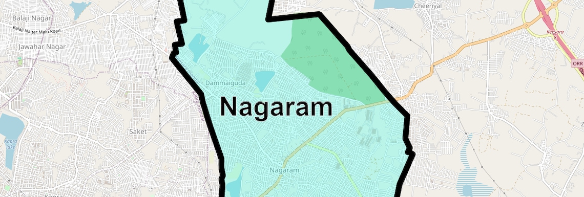 Location Map of Nagaram, Hyderabad